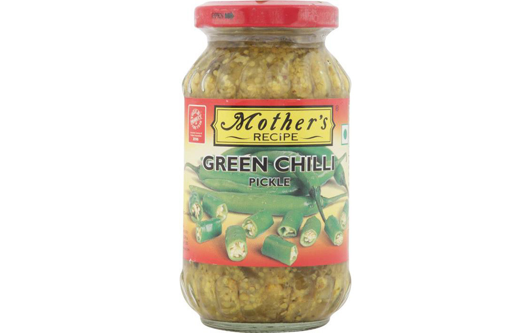 Mother's Recipe Green Chilli Pickle  Glass Jar  300 grams